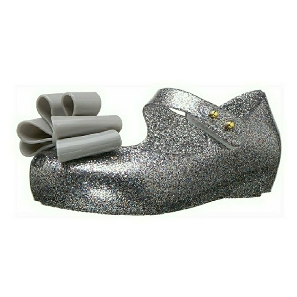 Mini Melissa Other - 🆕 mini Melissa ultra girl bow glitter silver